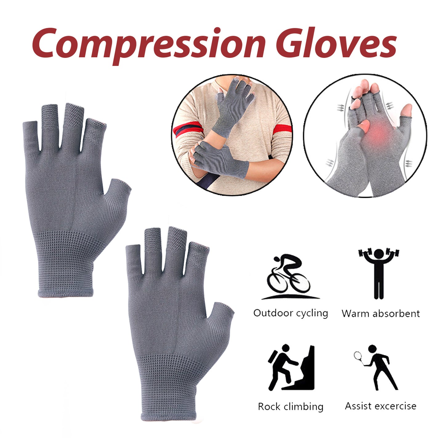 Houkea Joint Compression Gloves Wrist Gloves For Stiff Hands.